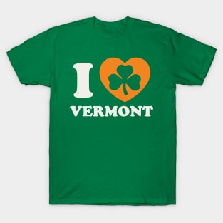 St Patricks Day Vermont Irish Shamrock Heart T-Shirt